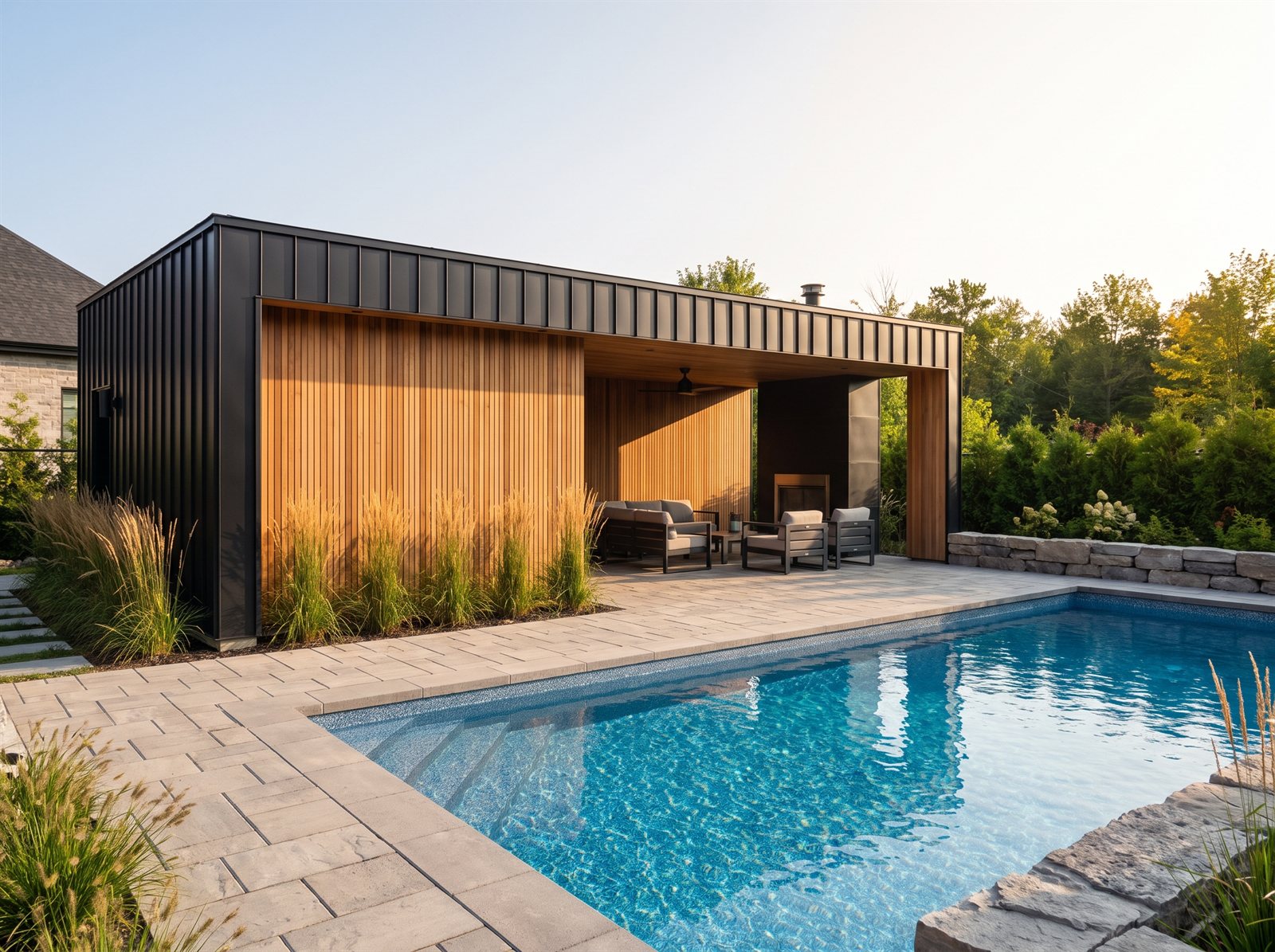 Pool with poolhouse in Cantley