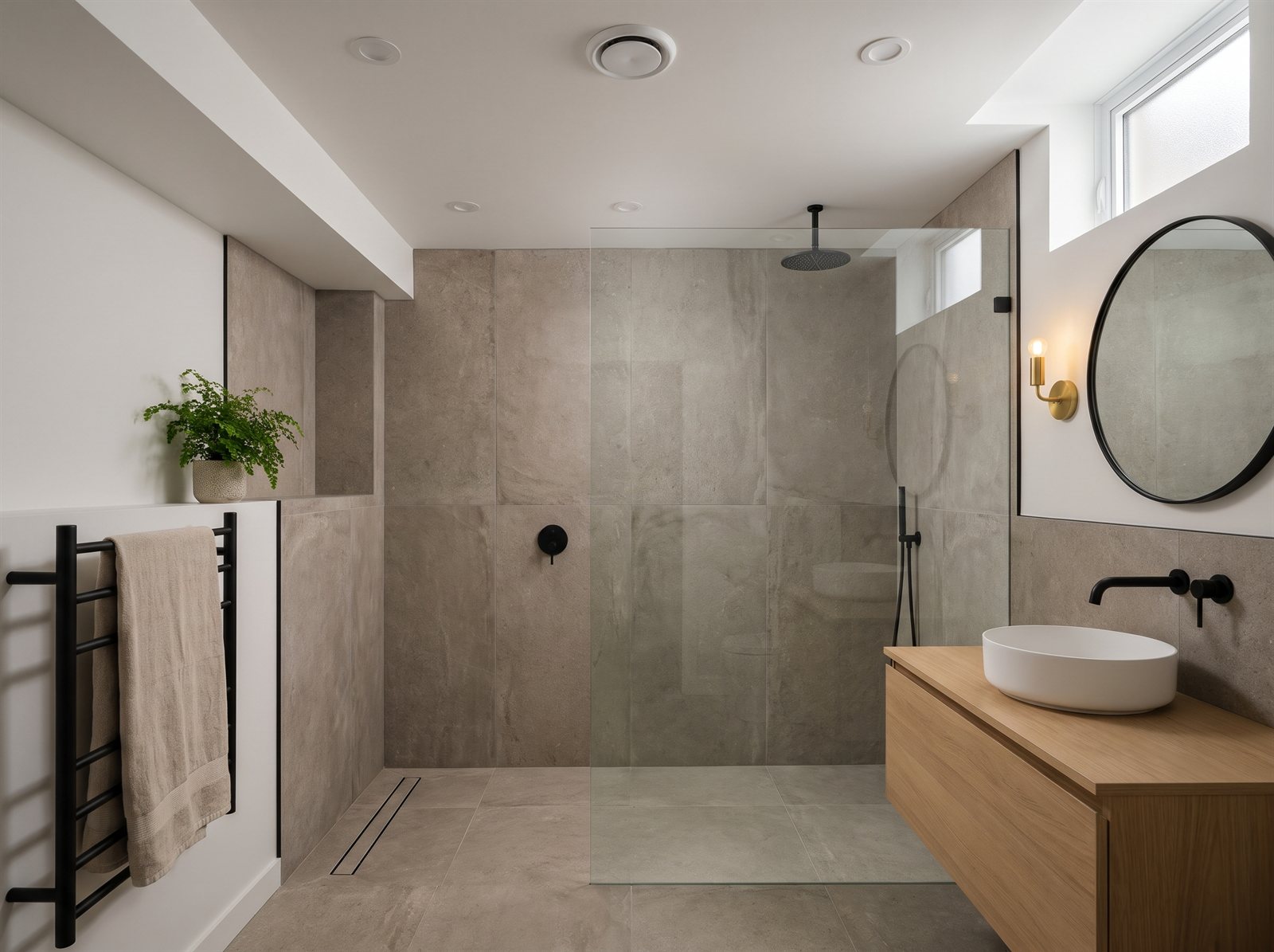 Finished basement bathroom in Chelsea